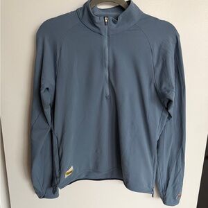 Tracksmith Blue Half-Zip Running Pullover